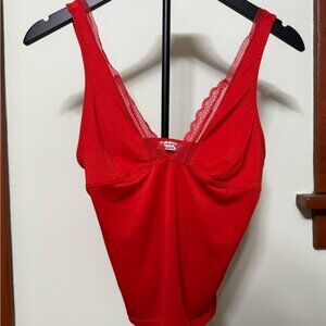 Free People Scarlet Lace-Trimmed Chemise